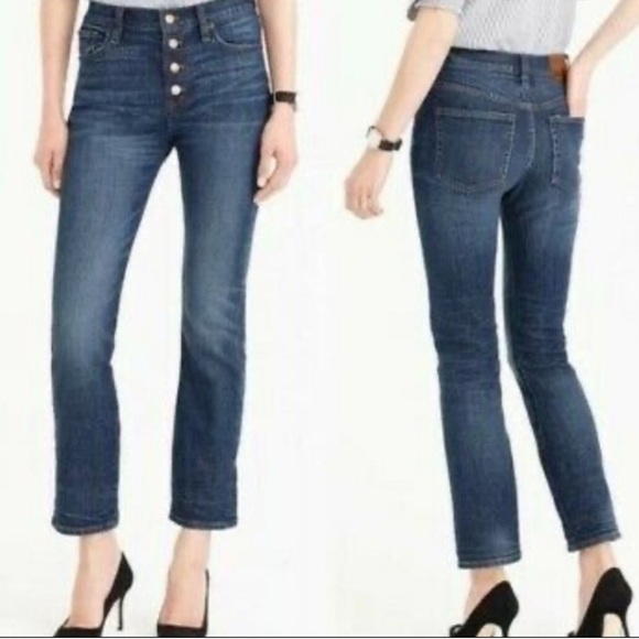 J.Crew Straightaway Jean Women’s 30T High Rise Button Fly Straight Leg Jeans - Picture 1 of 9
